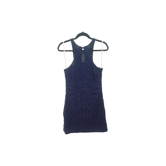 Lilly Pulitzer Jamie Knit Crochet Shift Dress In Navy Blue Sz MEDIUM  $248 - Picture 4 of 9